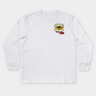 Neon Pepe's Burgers Logo from Steven Universe on White Top Left  Patterned (rbapproved45146419) Kids Long Sleeve T-Shirt